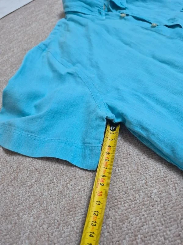 Lacoste Chemise Lin Bleu Turquoise FR 41 L – photo 7